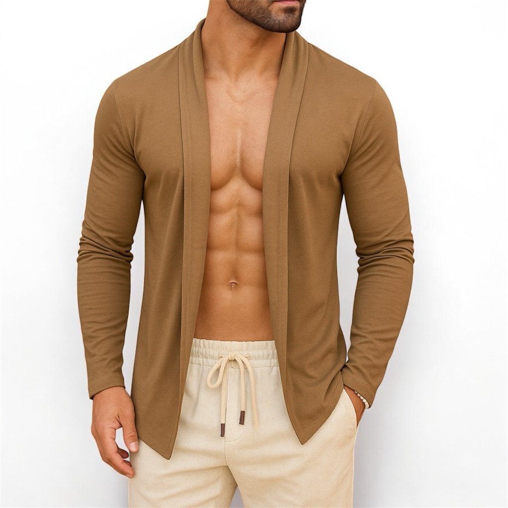 Baju Kaos Cardigan Polos Lengan Panjang Pria Blazer Cowok Premium Knitwear