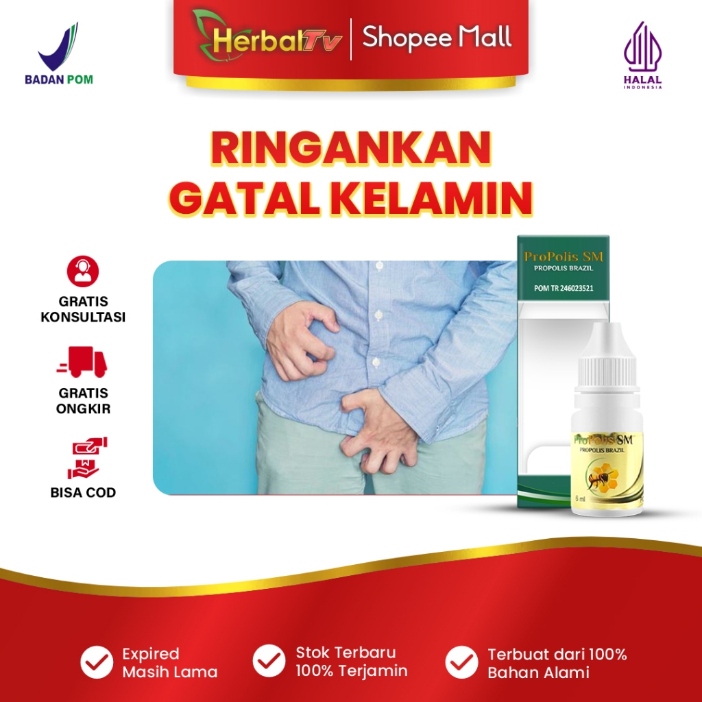 Obat HPV Kutil kelamin Gatal kulit Kemaluan Pria Wanita Selangkangan penis vagina mis v propolis