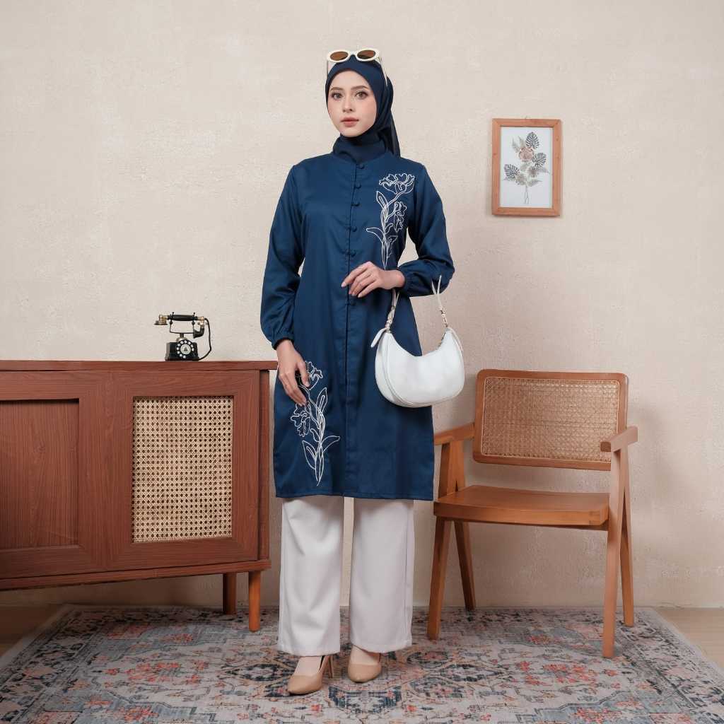 Nayra Tunik Bordir - Atasan Wanita Katun Toyobo Fodu