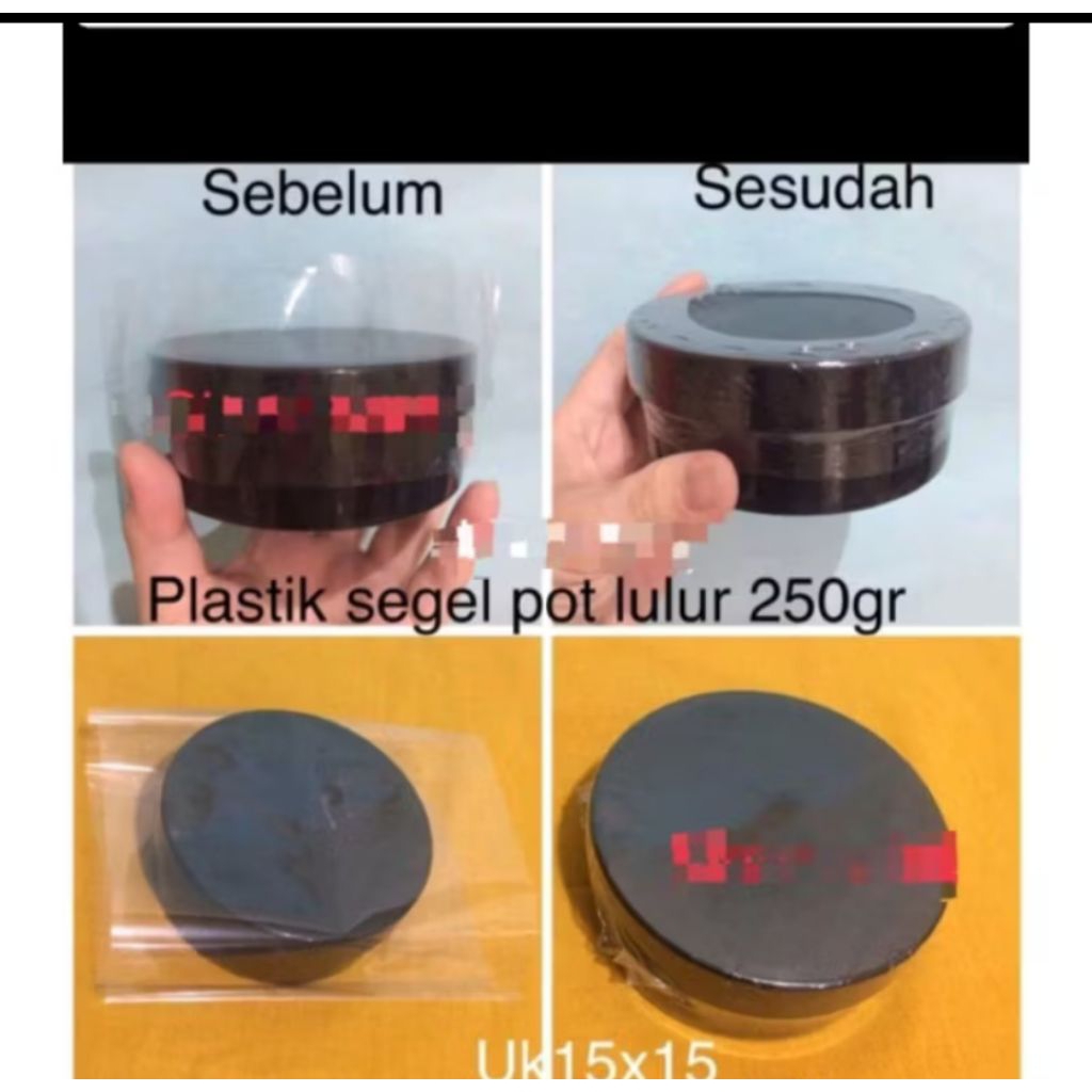 segel pot lulur 250 gram full segel tinggi 10 cm  isi 50 pcs