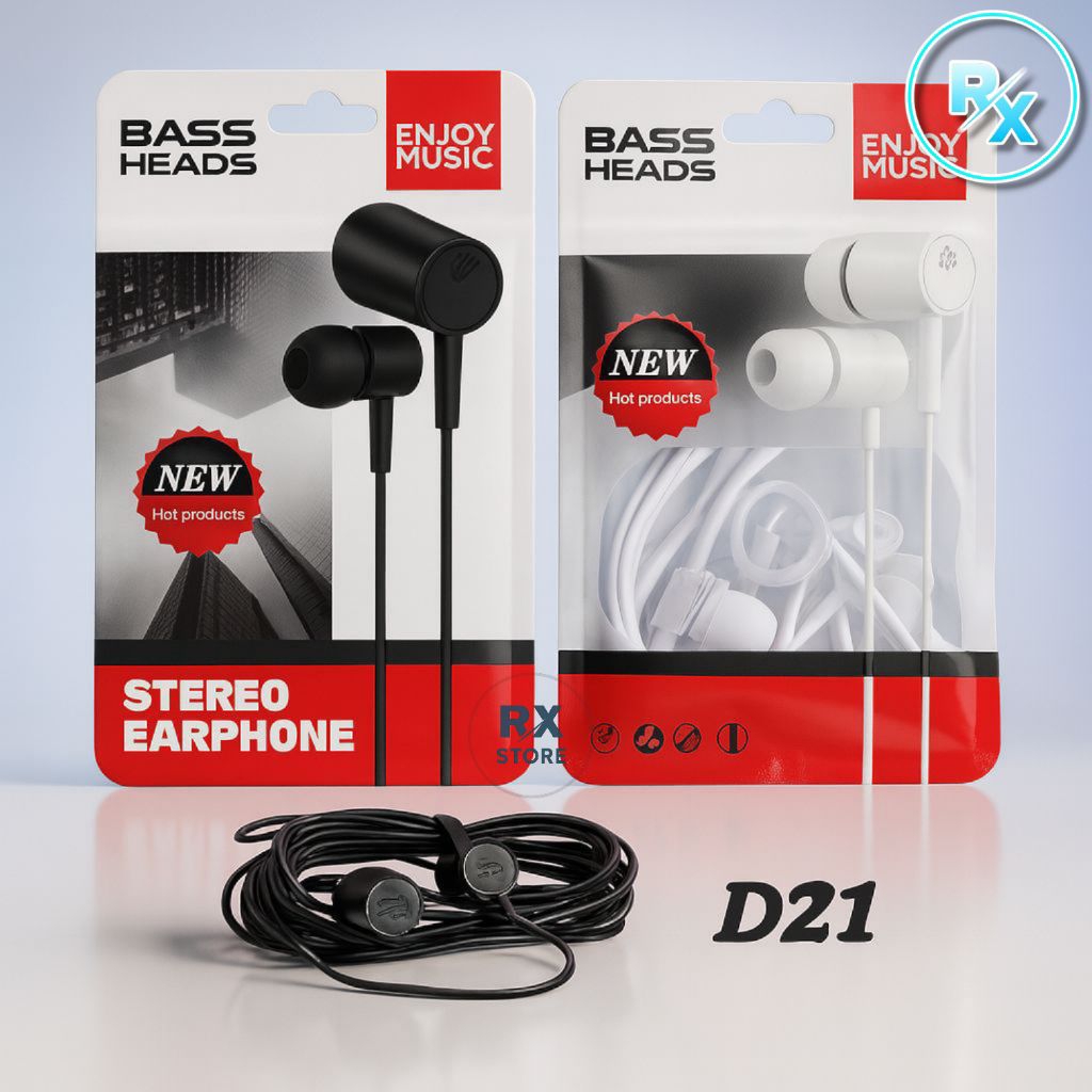 Handsfree Headset D21 Earphone Handset Handsfree D21 HF Universal With MIC