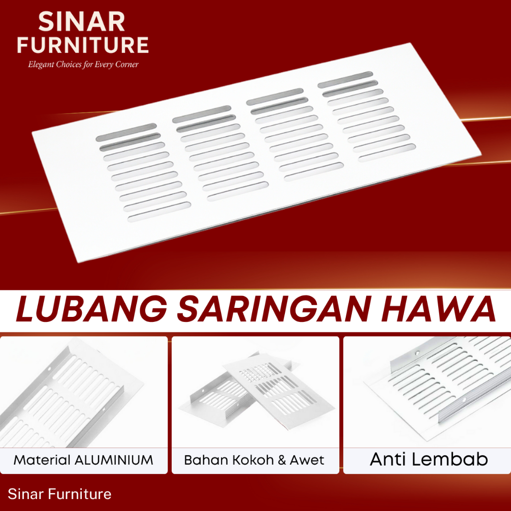 Lubang Udara Ventilasi Aluminium Anti Lembap