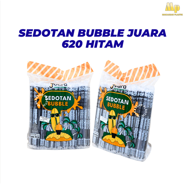SEDOTAN BUBBLE JUARA 620 HITAM / SEDOTAN MINUMAN / SEDOTAN PLASTIK @250 PCS