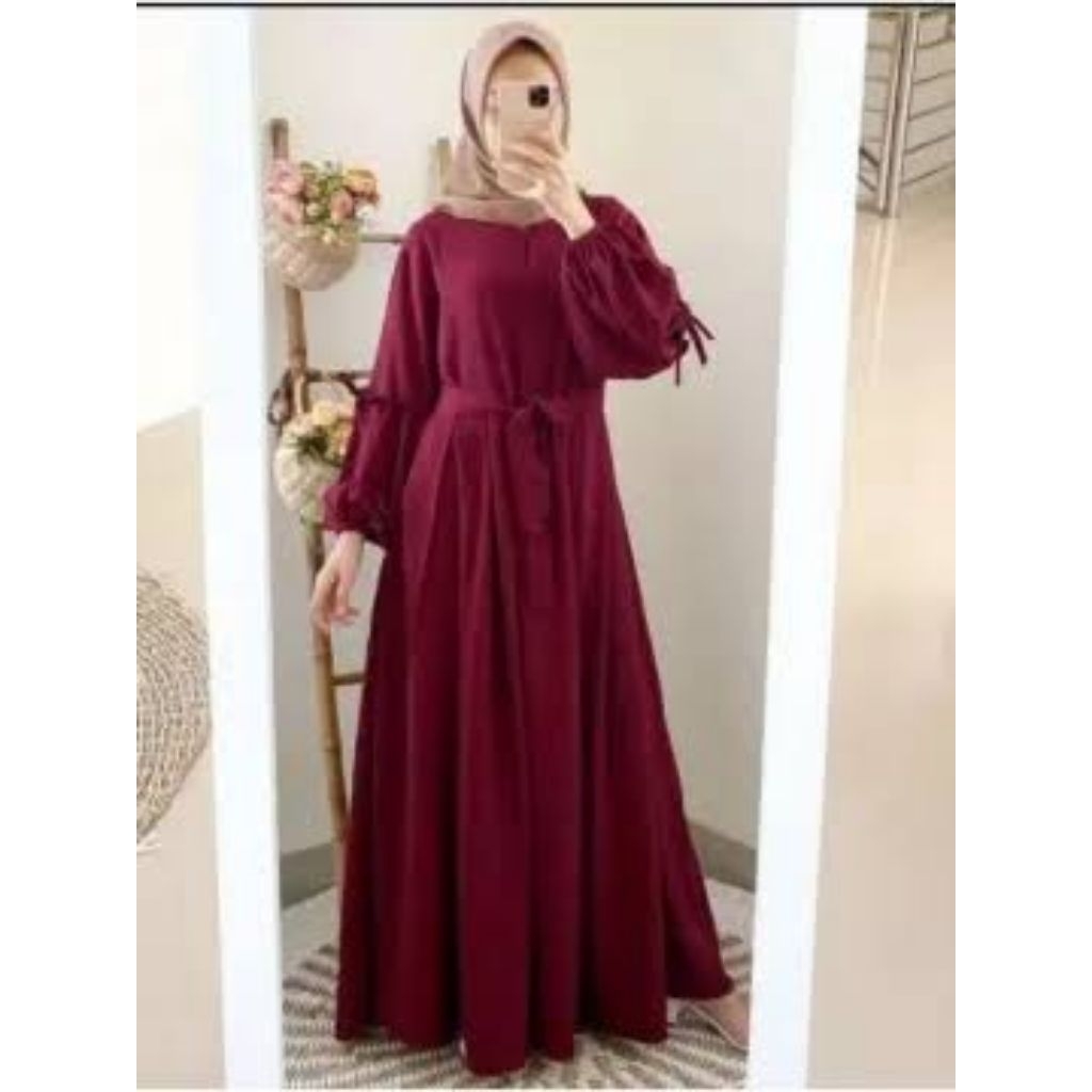 Gamis abaya merah maroon