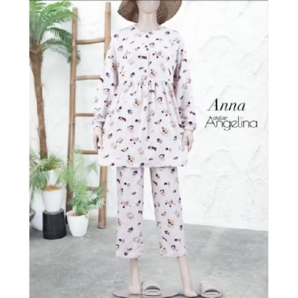 [SIAP KIRIM] ANNA PAJAMAS BEARBLOSSOM SNOW FIG SIZE S M BY ATELIER ANGELINA