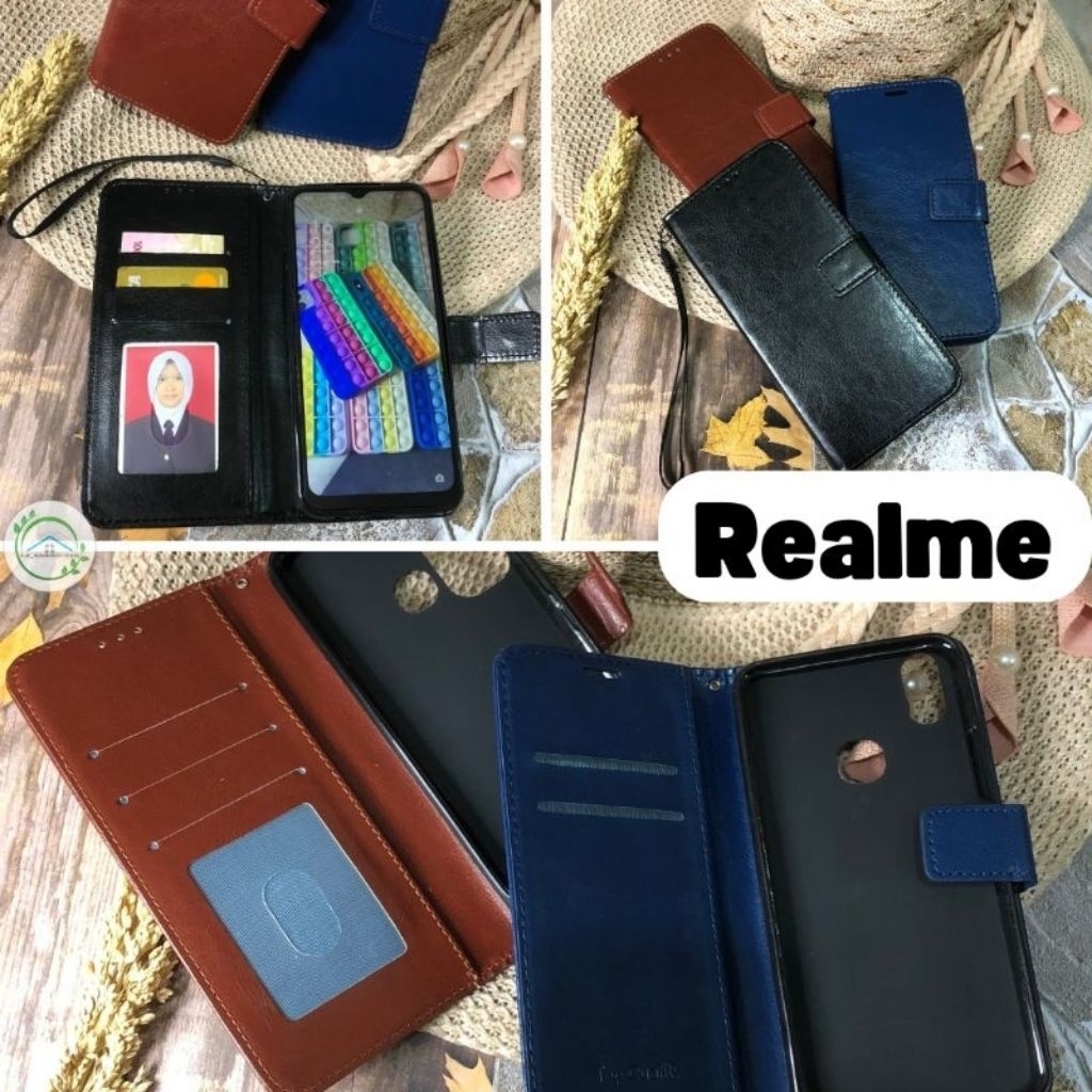 REALME || CASE FLIP KULIT DOMPET FOR ANDROID REALME X XT X2 NARZO 20 PRO NARZO 50I PRIME 50A PRIME 5