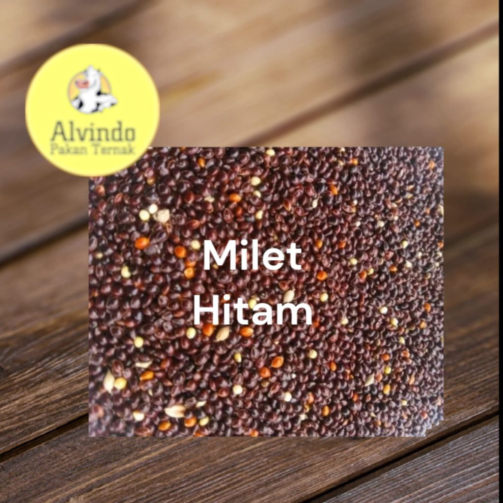 Pakan Burung Milet hitam 1kg & 500 gr untuk burung perkutut, lovebird, kenari