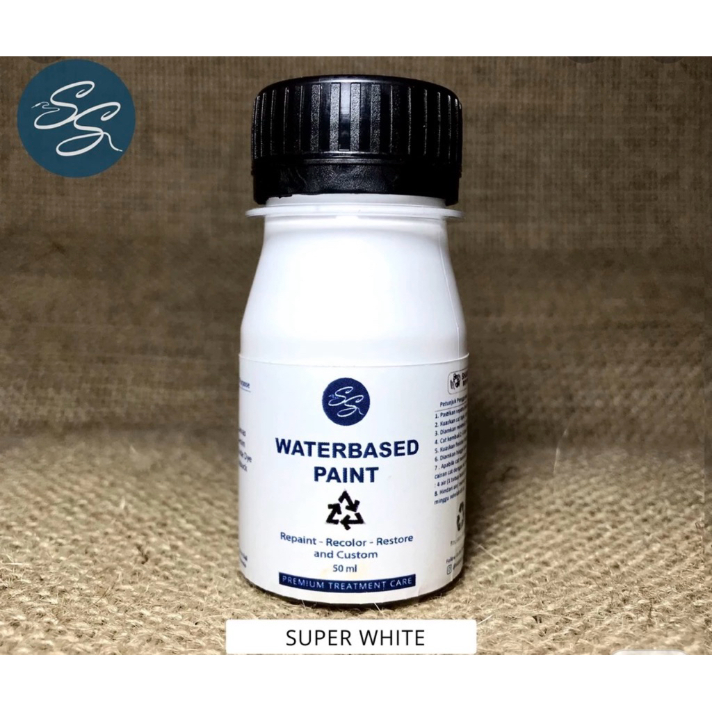 Cat Sepatu Kulit Putih Repaint Versi Original