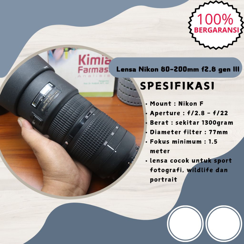 lensa tele nikon Af 80-200mm f2.8 gen III lensa zoom terbaik nikon