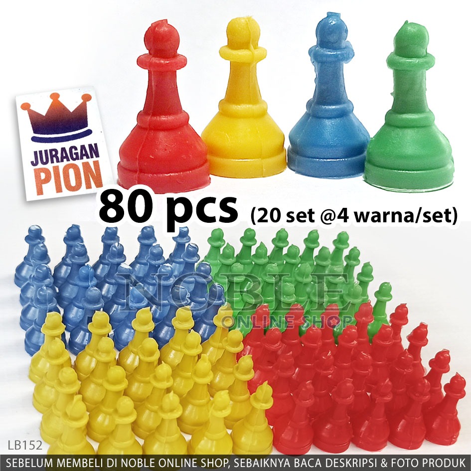 80 pcs / 20 set Bidak Pion Catur Juragan Pion Pelengkap Mainan Board Game Toys Halma Ular Tangga Mon