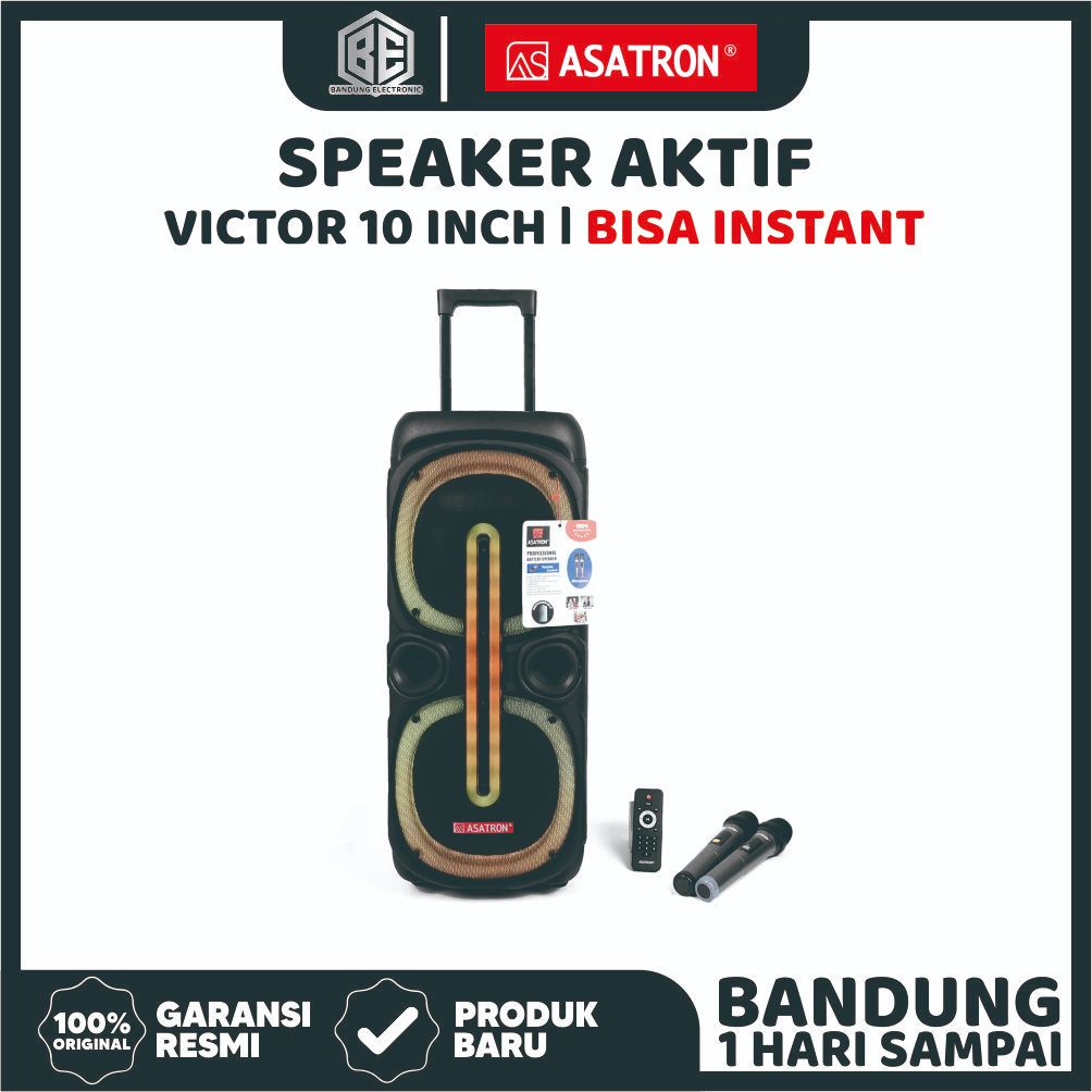 Speaker Aktif Asatron Victor 10" Trolley Speaker Bluetooth Karaoke