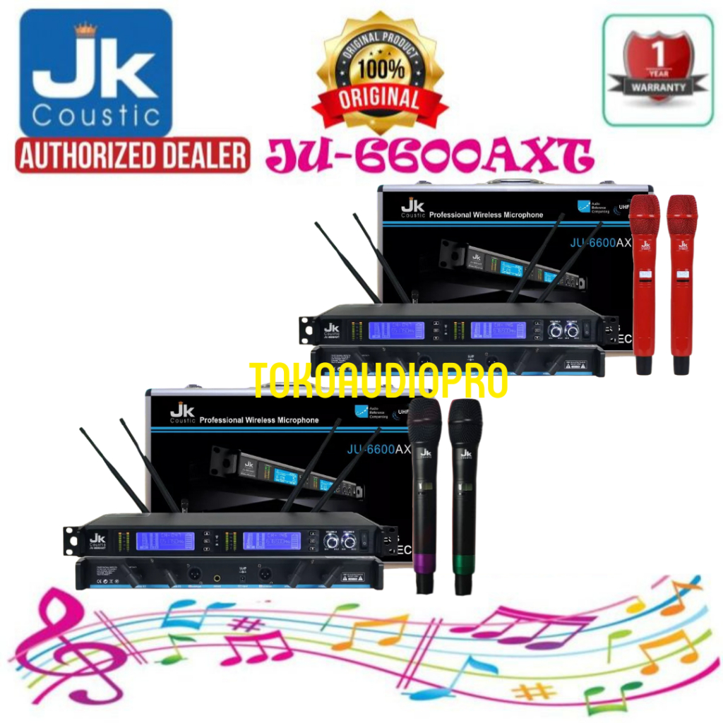 Jk Coustic JU6600AXT Dual Channel Microphone Wireless Jk Coustic JU-6600AXT   JU6600-AXT  JU6600