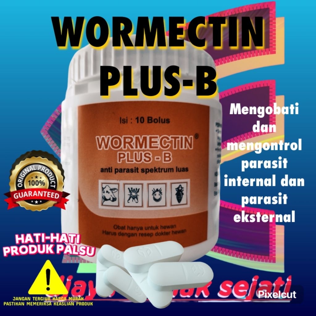 WORMECTIN B PLUS 1 Bolus Wormectin Obat Hewan Gudik Kudiz Korengan Cacingan Kutuan Caplax Tungau