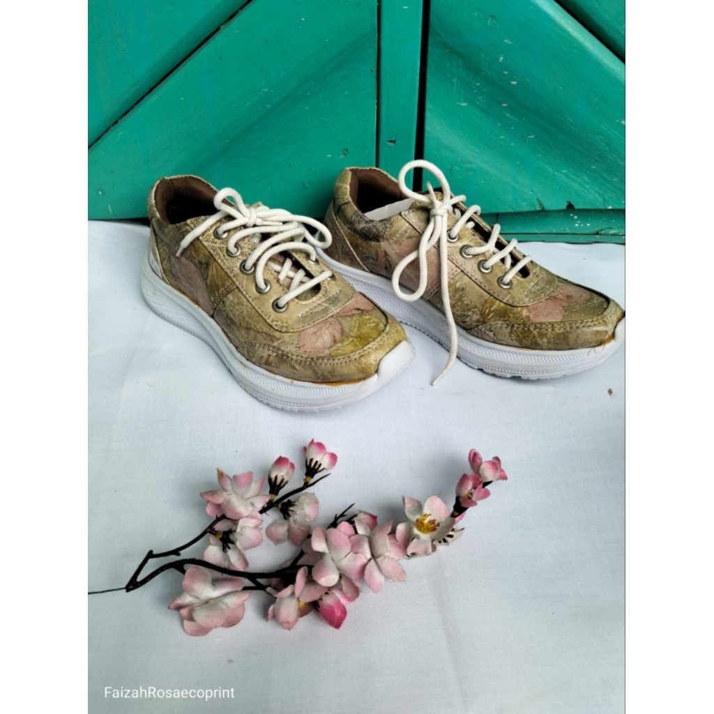 sepatu kulit ecoprint