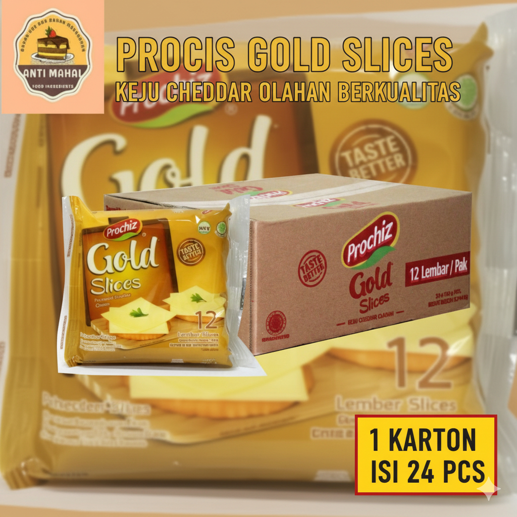Prochiz Keju Gold Slice 12 lembar isi  24 x150gram/1karton