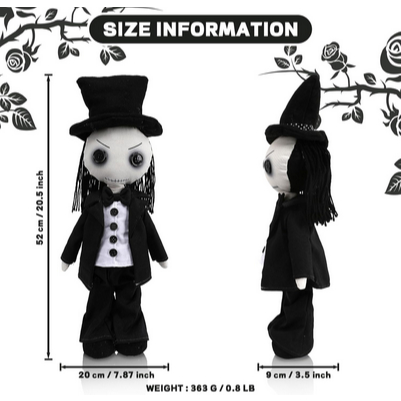 GOBWCOT Goth Revenge Voodoo Creepy Dolls Scary Haunted Doll Spell Halloween Decor Lucky Gag Decor (2