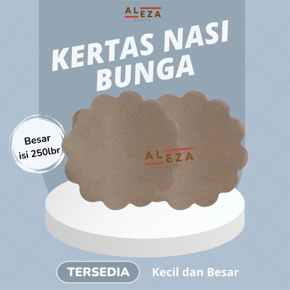 Kertas Nasi Bunga Bulat isi 250 lembar | Kertas Nasi Coklat Laminasi Ukuran Besar