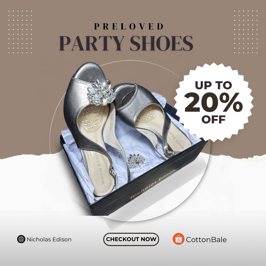 Fenella - Platform Shoes Wanita Sepatu Pesta Slingback Heels Wanita Sandal Wedges Hak 10 Cm Elegan F