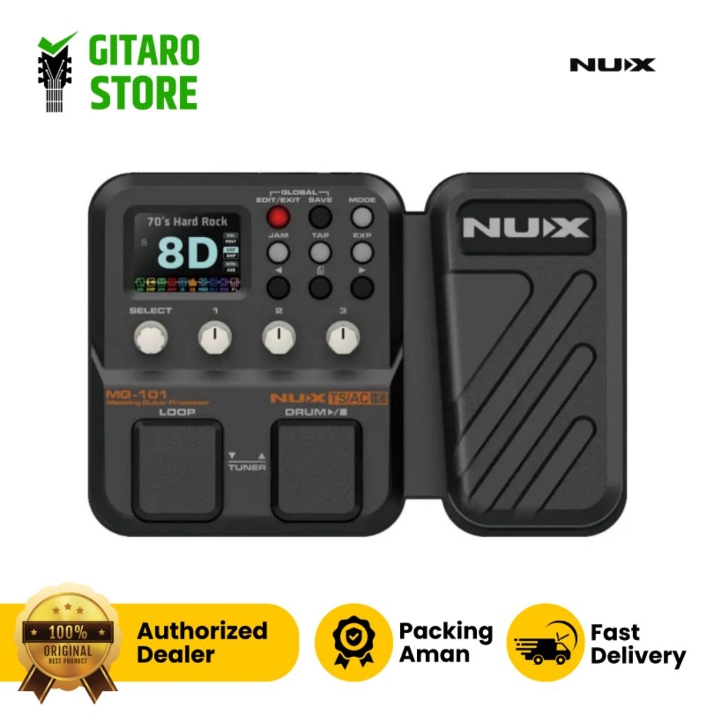 New Efek Gitar Nux MG101 MG 101 Multi Effect Pedal Original Pengganti Nux MG100