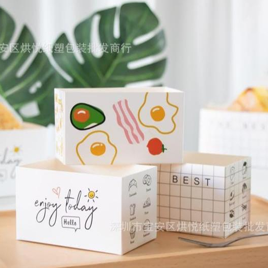 Kotak Sandwich Toast Box Tempat Kue Toast Box Sandwich Craft Motif Aesthetic Size 13cm x 7cm