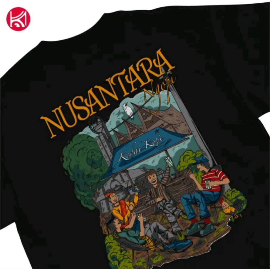 Kaos Distro Kedai Kopi Nusantara Ngopi Kaos T-shirt Unisex