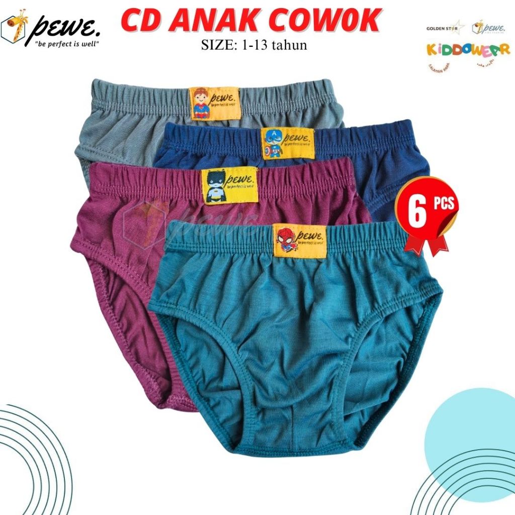 6 Pcs Sempak Anak Laki laki Polos Anak Cowok - clana dalam anak cowo - Celana Dalam Anak Laki Sempak