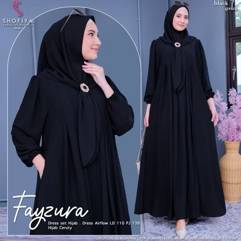 Gamis Jumbo Wanita Terbaru 2025 Bahan Ceruty Babydoll LD 140 Ukuran XL XXL 3XL 4XL Warna Hitam