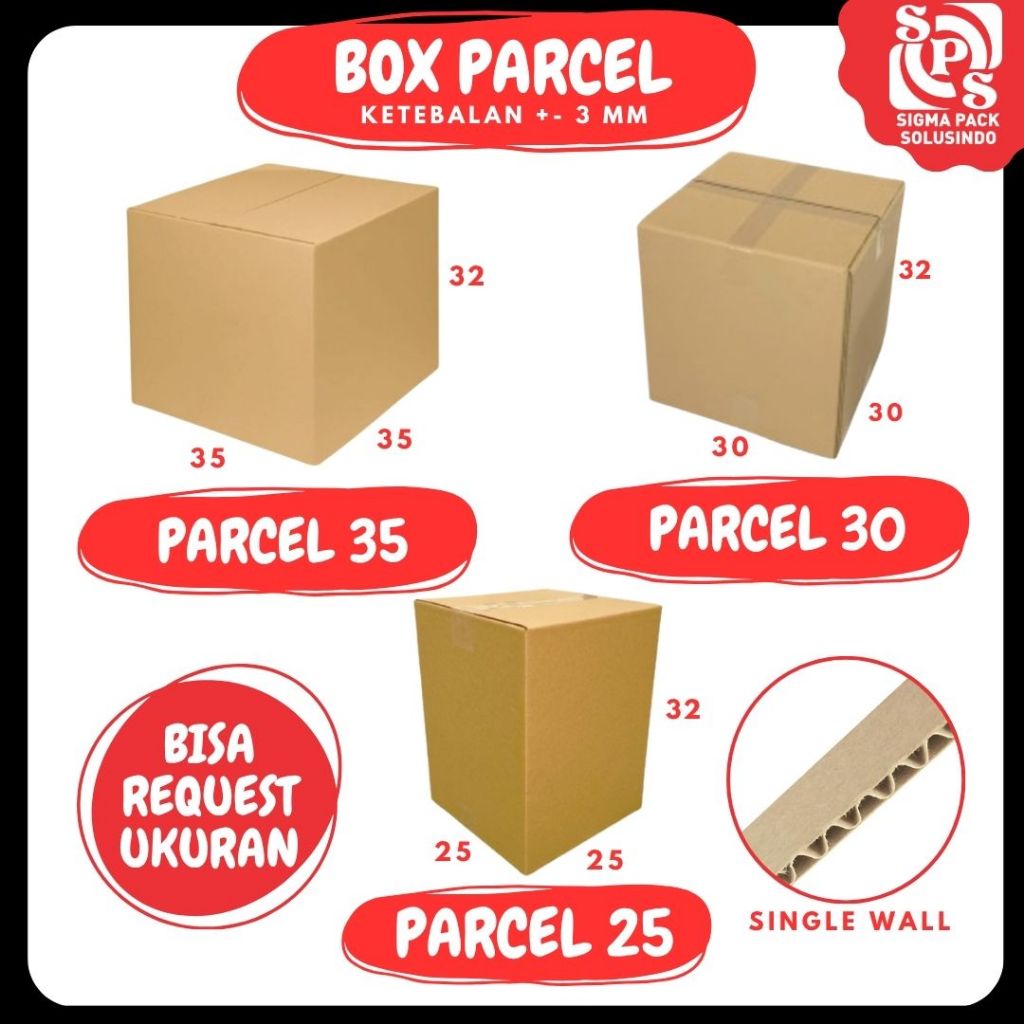 Box Parcel 40x25x32 / 35x35x32 / 31x25x24 / 30x30x32 / 25x25x32 kardus Lebaran Idul Fitri Zigma Pack