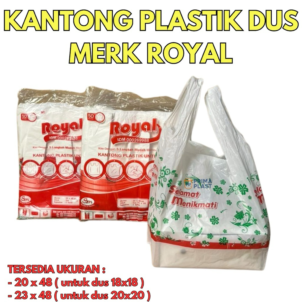 Kantong Plastik Makanan 20x48 23x48 cm | Plastik Kotak Nasi Tebal Muat 2 Dus Box Isi 50 pcs