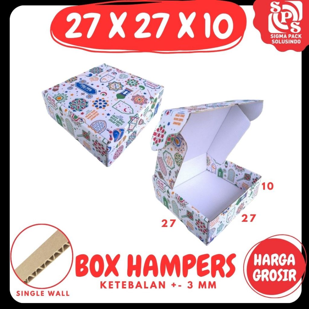 Kardus Hampers 27x27x10 LS Box Ied Mubarok Dus Idul Fitri Lebaran Packing Kotak Kemasan Zigma Pack