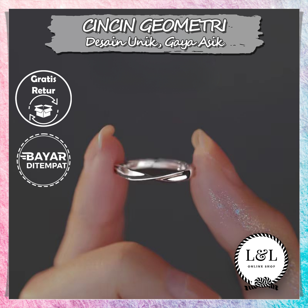 Cincin Simpul Silver Korea Infinity Knot Ring Elegan Minimalis Wanita Cincin Sashion Minimalis Moder