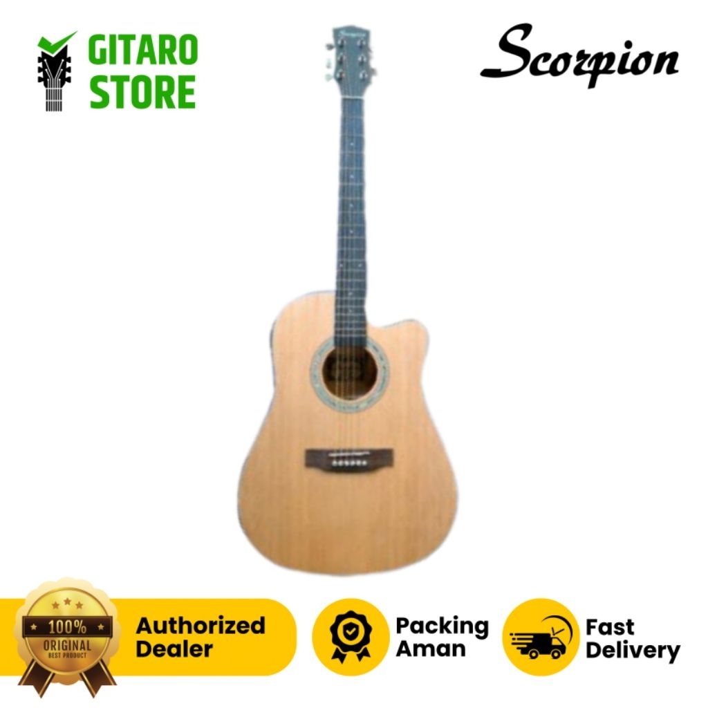 Gitar Akustik Elektrik Scorpion SA80CEQ Gitar Scorpion  SA 80CEQ