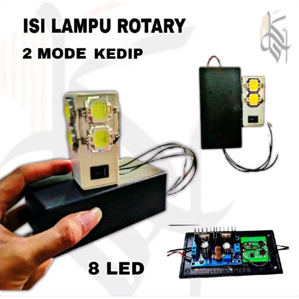 Isi Lampu Rotary Blitz Pesawat Terang 8 Led Hpl 2 mode Kedip 12v 24v
