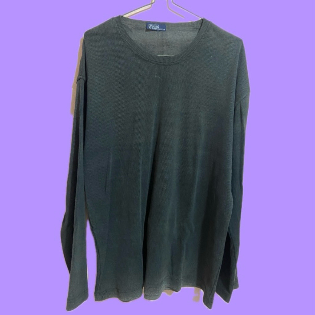 kaos rib/rajut hitam ld 110