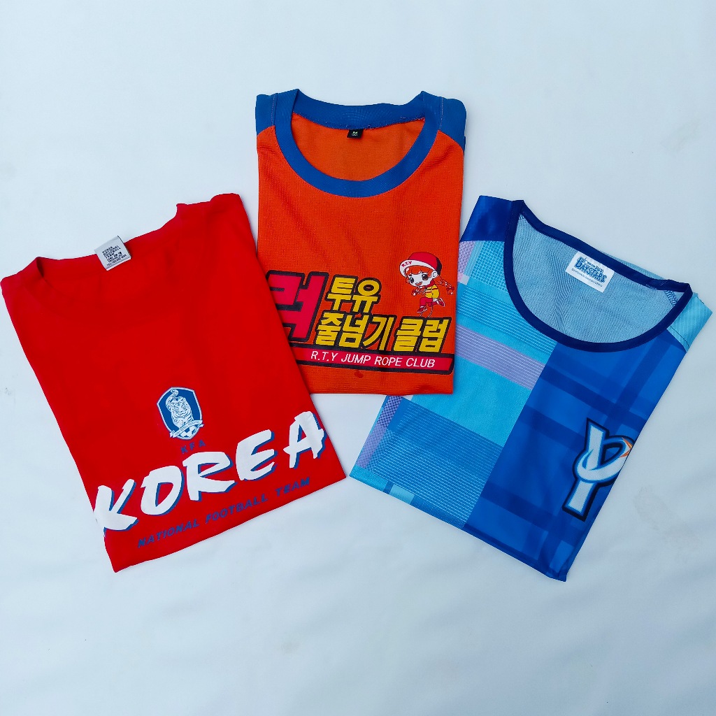 Paket 3in1 Kaos Korea Football Association Merah | Kaos R.T.Y Jump Rope Club Size M | Kaos Yokohama 