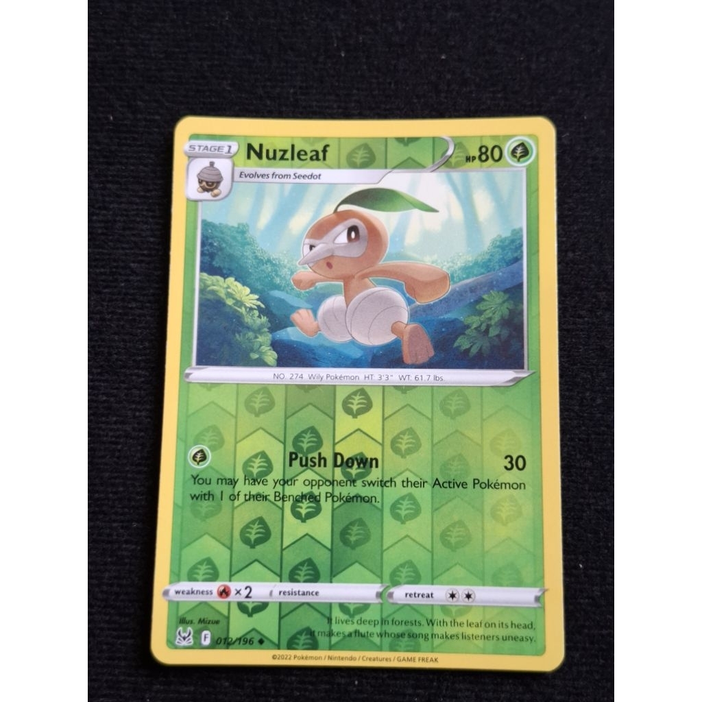 kartu pokemon original holo reverse Nuzleaf F 021/196