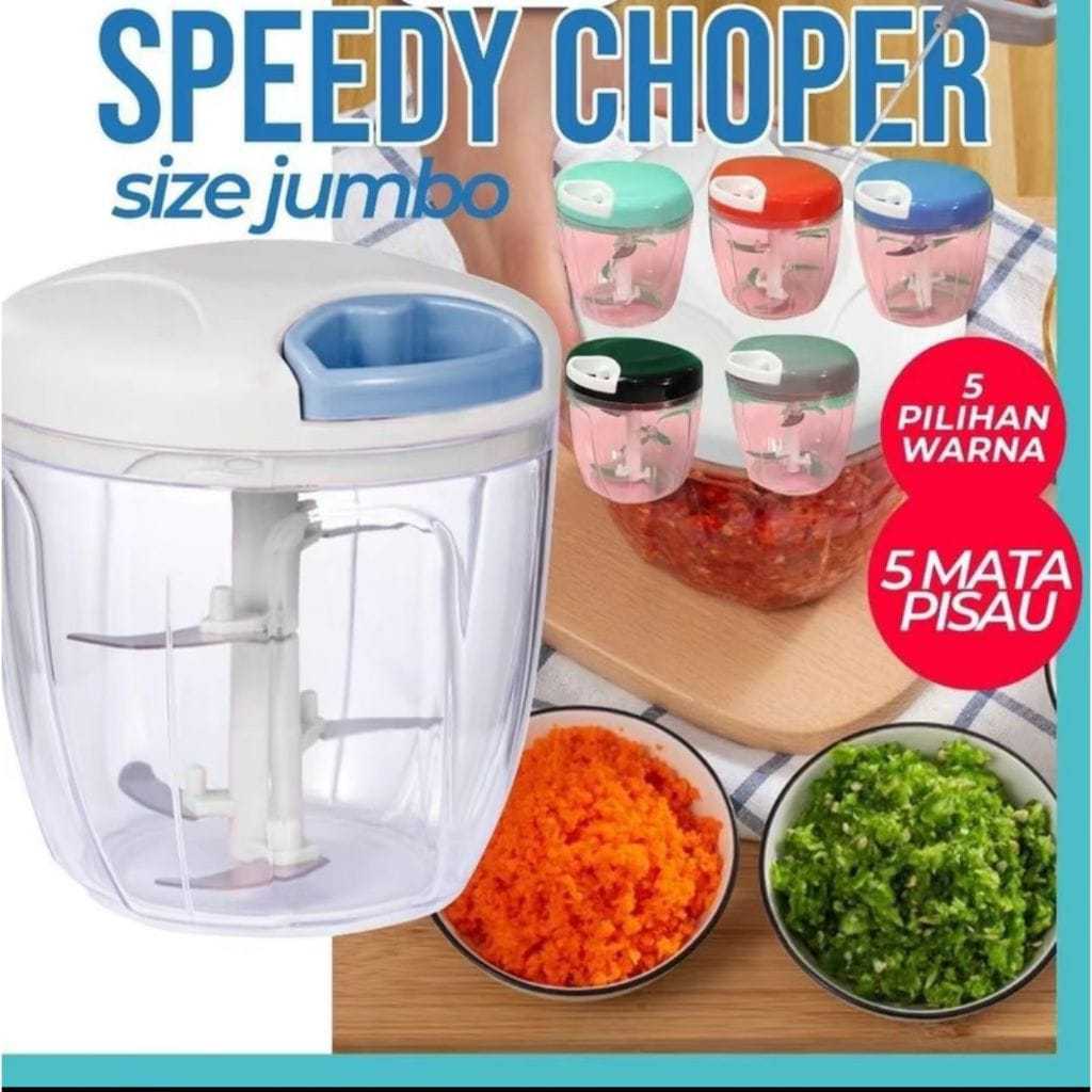 Speedy Chopper Blender 3MATA PISAU & 5MATA PISAU Manual Chopper Tarik Pencacah Bawang Blender Tangan