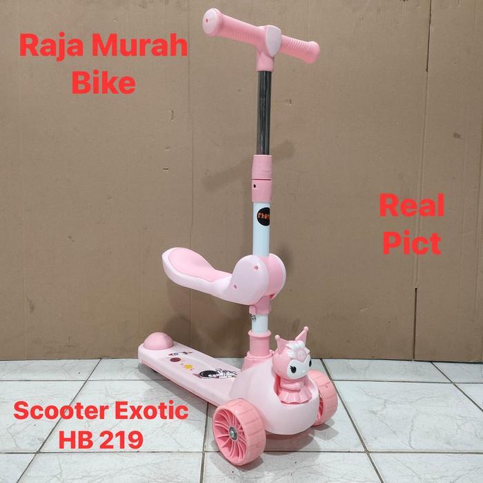 Skuter Exotic HB219 Kuromi Scooter Duduk Skuter Anak Duduk Karakter Kuromi Skuter Anak Exotic HB 219
