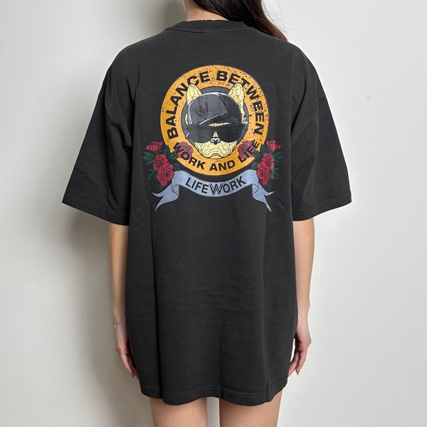 Kaos LW BALANCE BETWEEN LIFE ROSE WASH BLACK TSHIRT 100% ORIGINAL