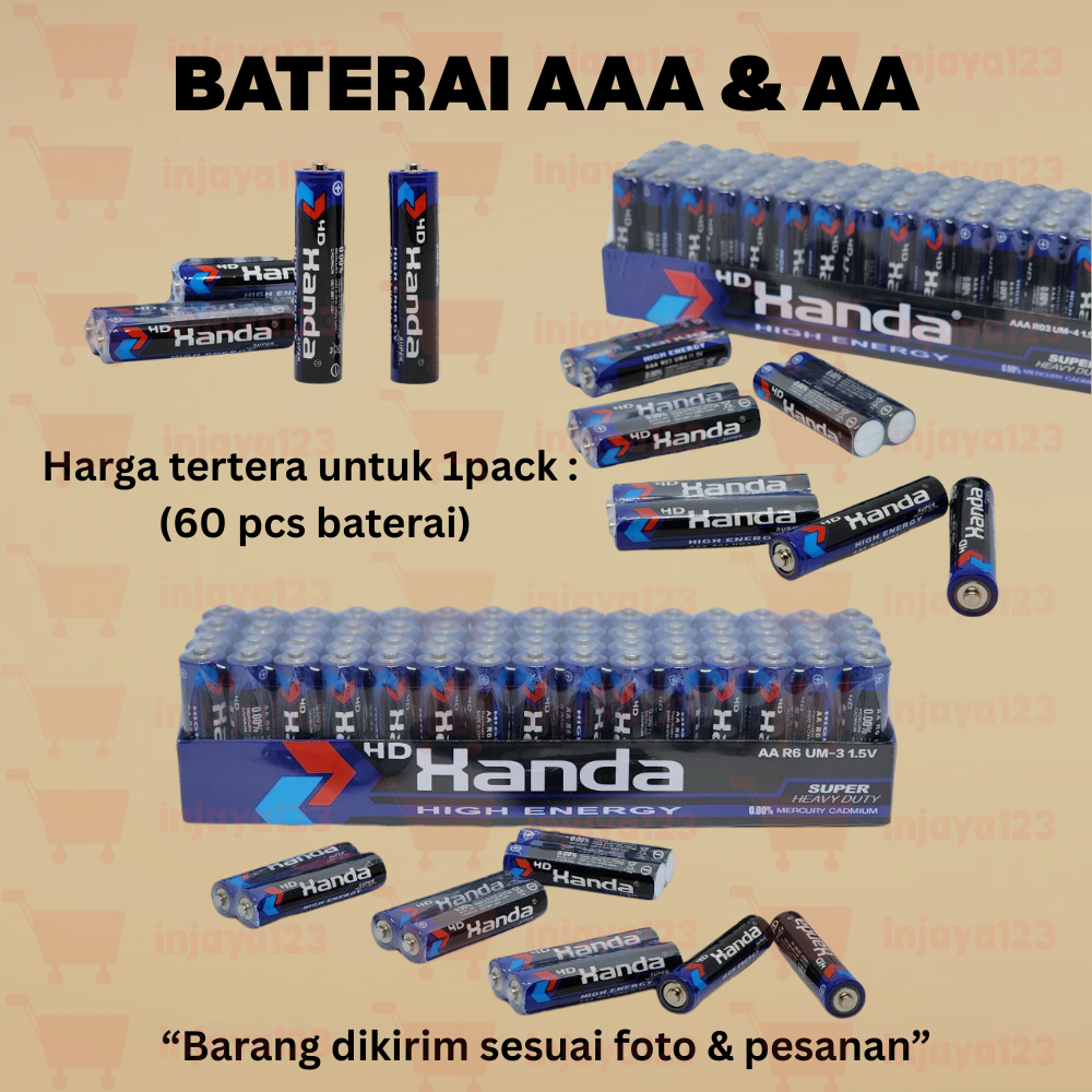 Baterai AAA AA HANDA Non Rechargeable Tahan Lama dan Anti Bocor