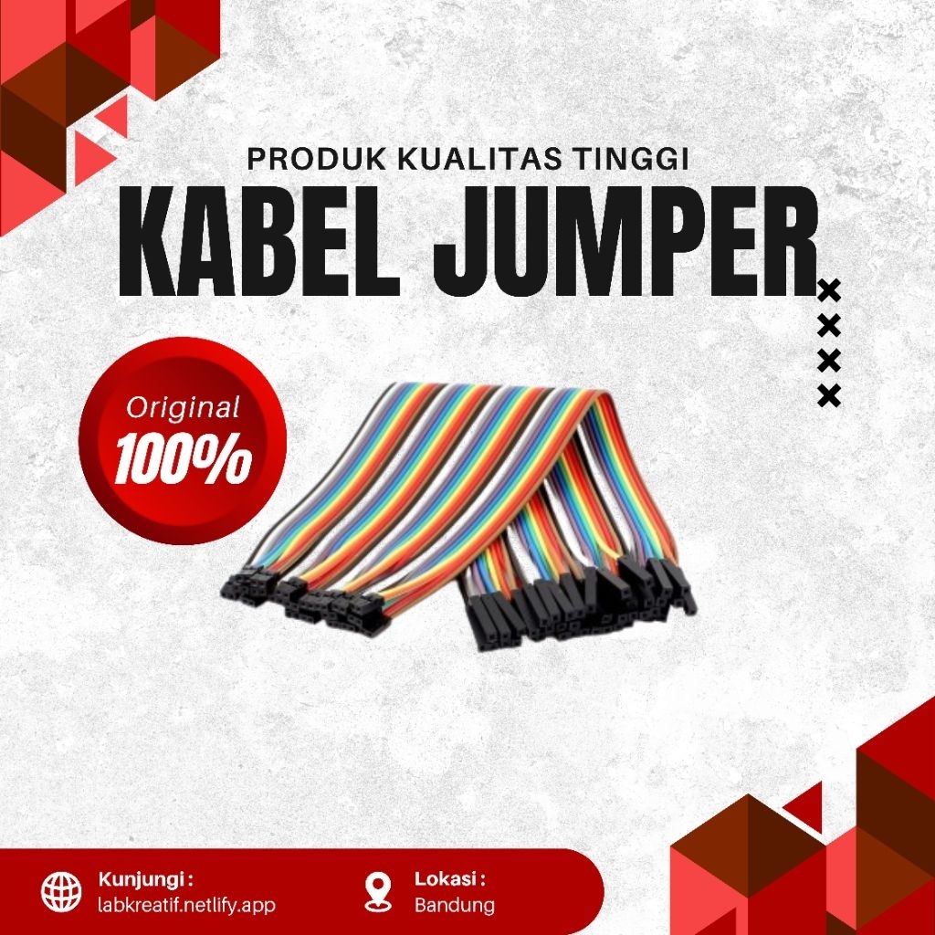 Kabel Jumper Female to Female 20cm / 40 Pin – Kabel DuPont Breadboard Arduino ESP32 IoT