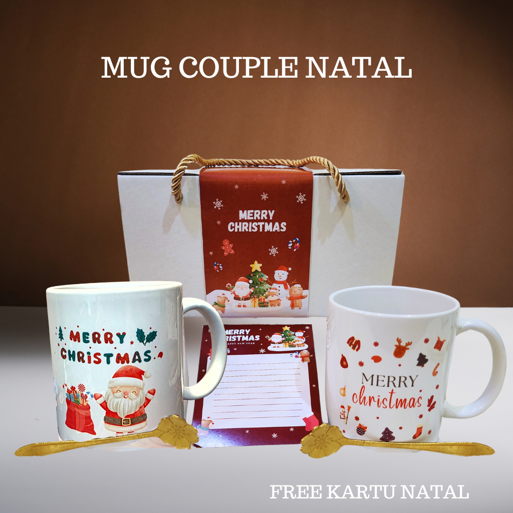 Mug Couple Natal / Hampers Mug Natal Couple / Kado Natal Premium Set