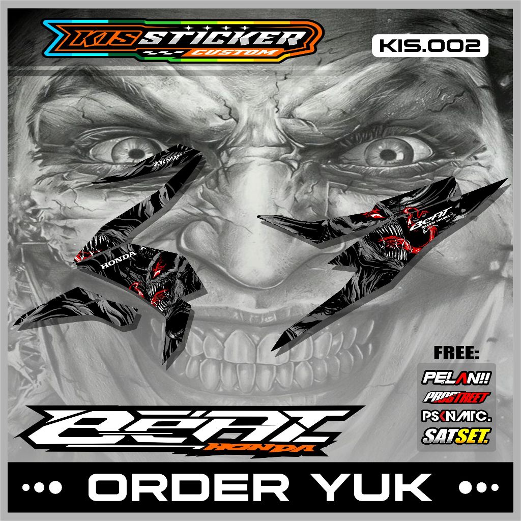 STRIPING STICKER STIKER SETIKER MOTOR BEAT DELUXE/STREET MOTIF VENOM 2020 2021 2022 2023 2024 KiS.02