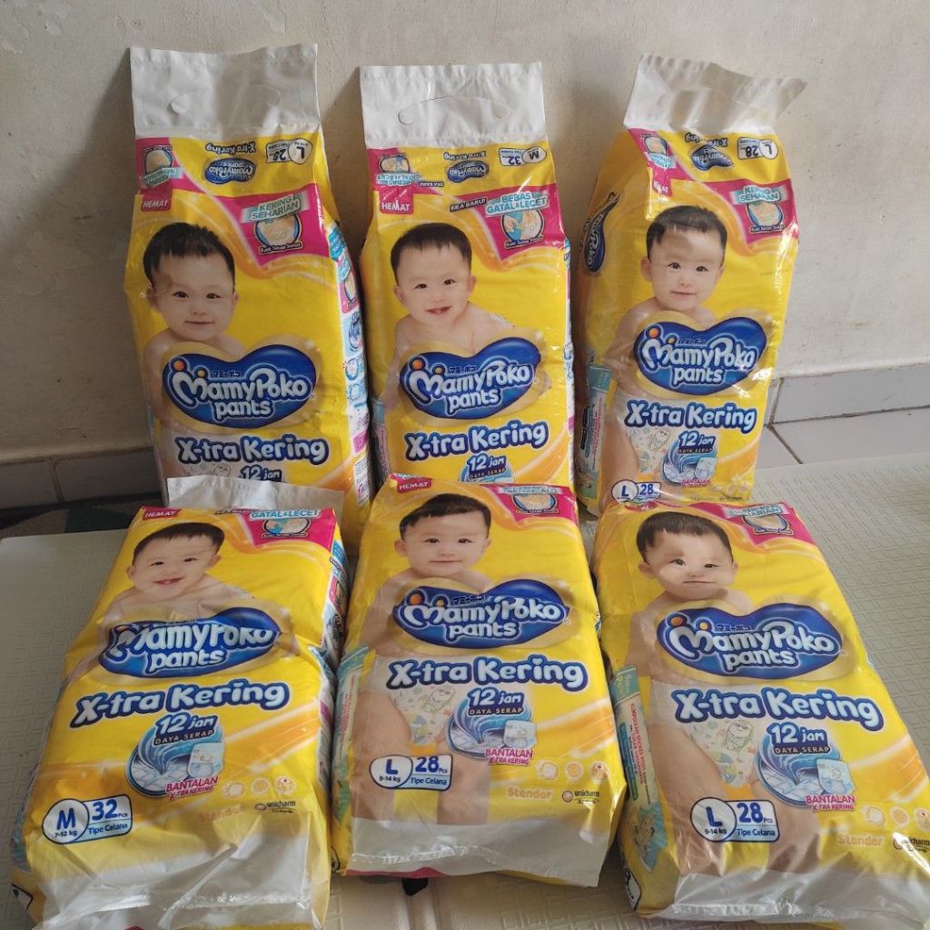 [TERBARU] PAMPERS MAMYPOKO X-TRA KERING PANTS S38/M32/L28 KARTON ISI 4BALL