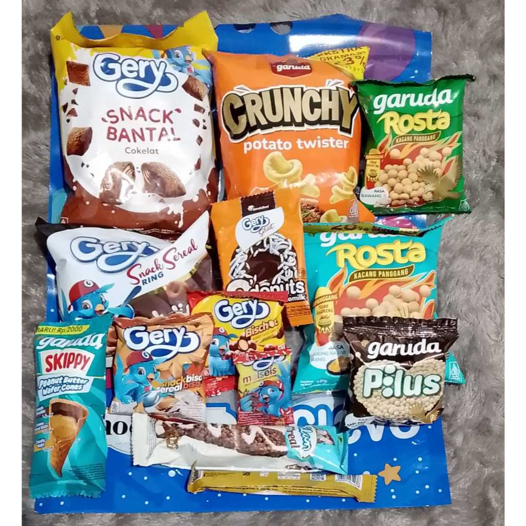 COD READY PAKET SNACK GARUDA GERRY SNACK ULANG TAHUN / HAMPERS SANTUNAN ANAK YATIM SNACK BERBAGI KEM
