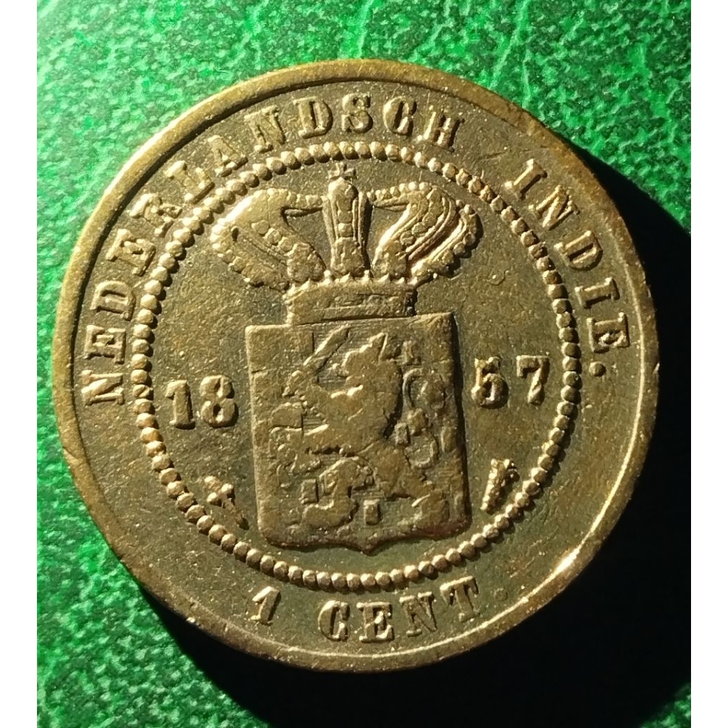 koin 1 cent Nederland indie thn 1857 masih bagus Asli