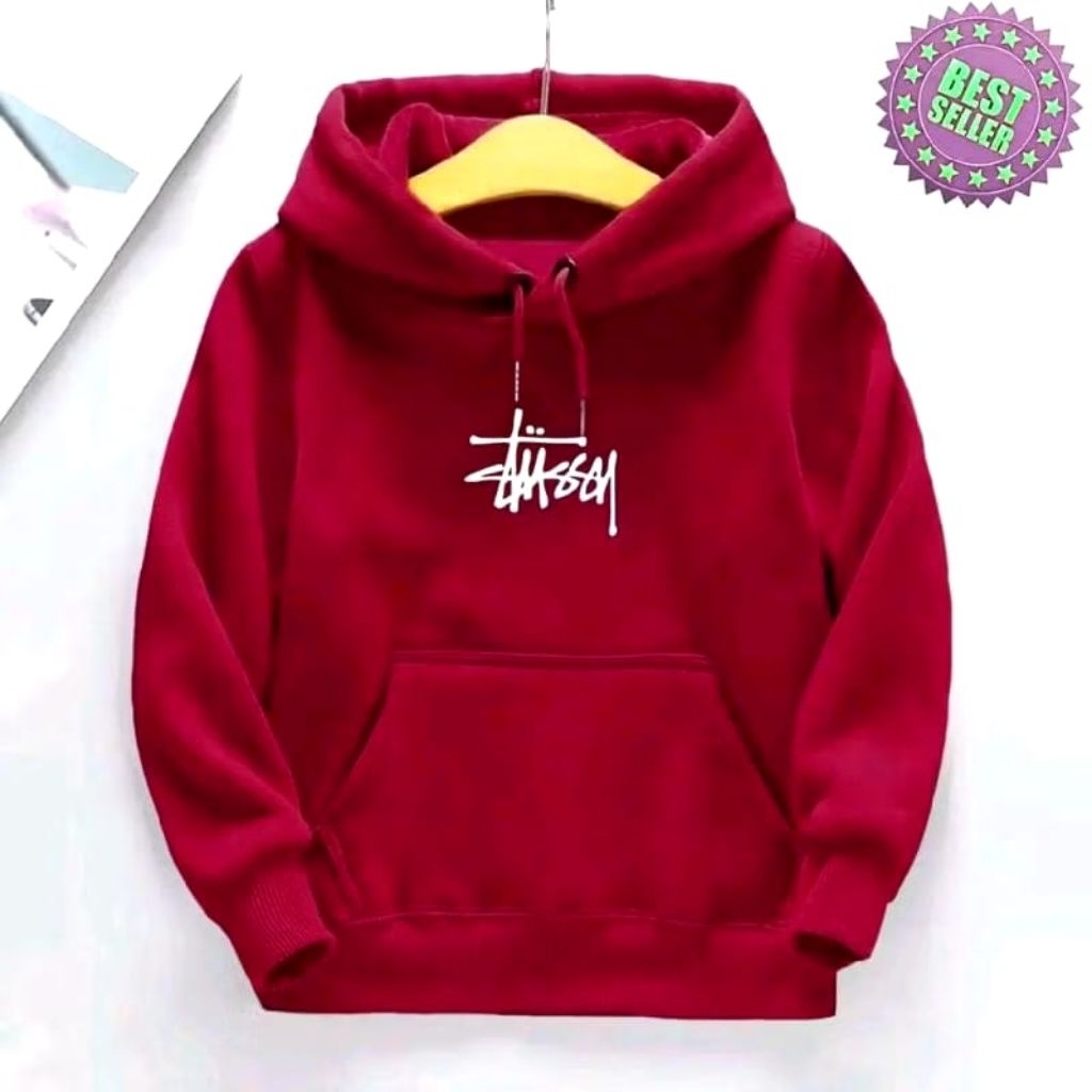 Sweater Anak jaket Hoodie Laki-laki Perempuan Sablon Stussy 2-12 Tahun