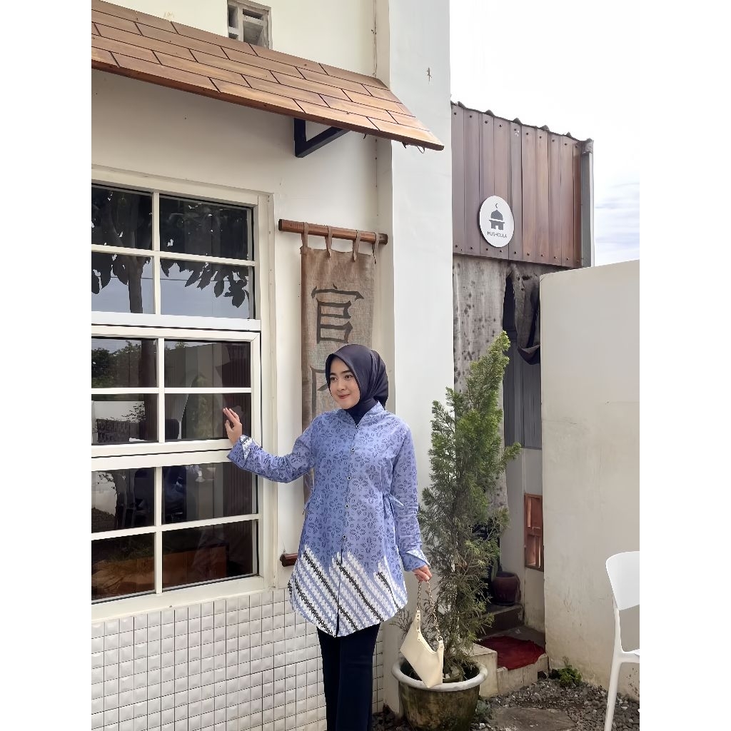 (COD) ATASAN BATIK WANITA TUNIK || BATIK TUNIK KANCING DEPAN || MOTIF BATIK KEKINIAN || MOTIF BATIK 
