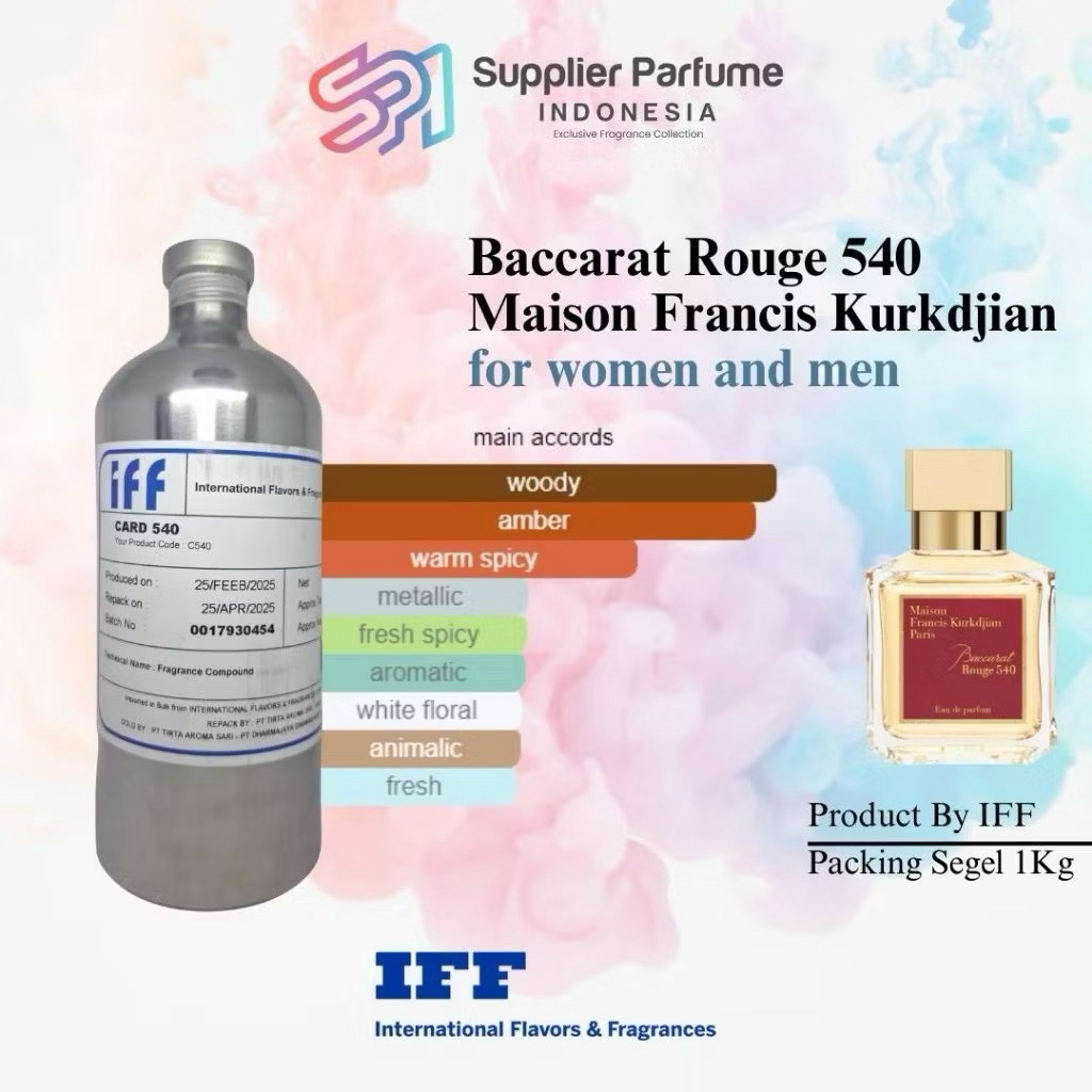 CARD 540 SEGEL KALENG 1 KG BY IFF ( BACCARAT ROUGE 540 )