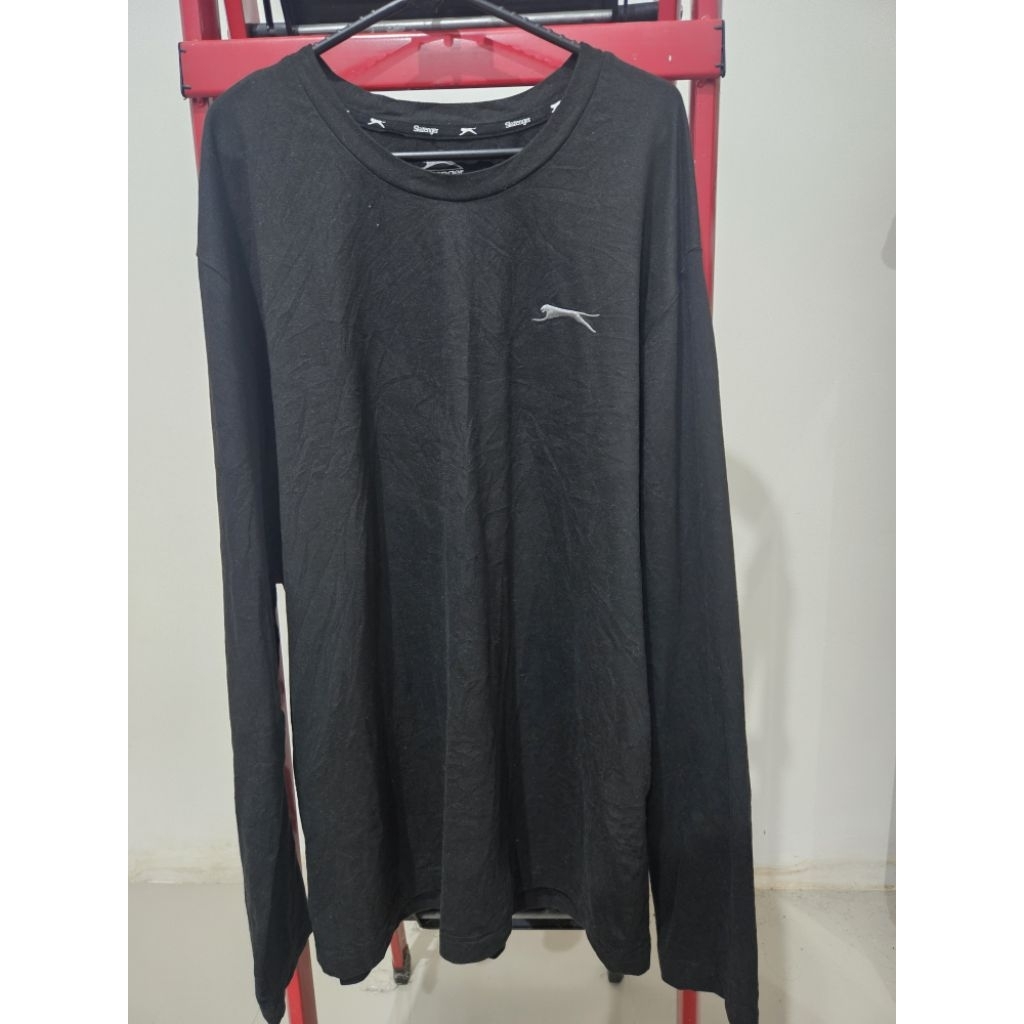 kaos lengen panjang hitam slazenger full black